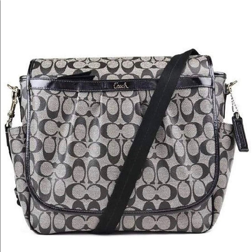 Coach F18373 Black Coated Canvas Signature Bag